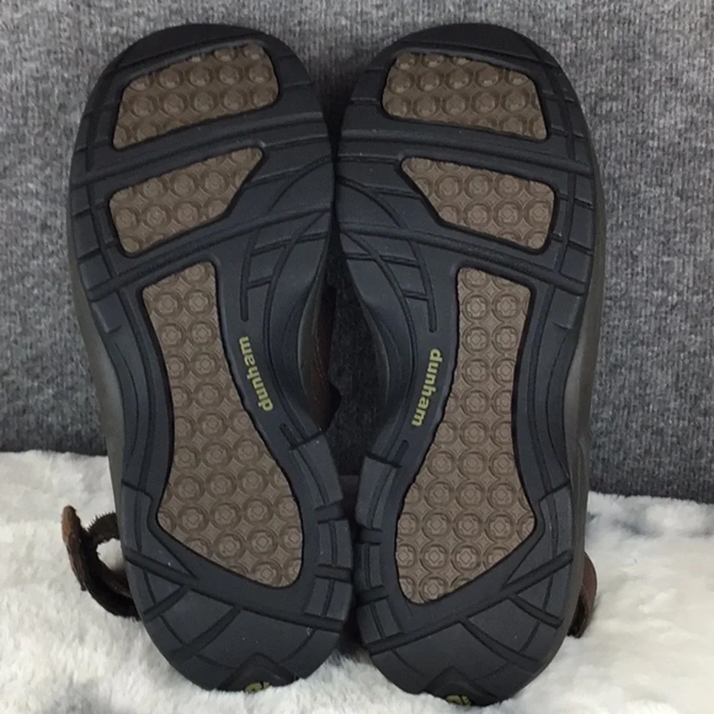 Dunham Brown Leather Adjustable Slip‎ On Fisherman Sandals Size 11D
